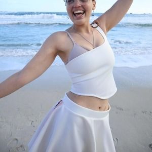 Handmade Creme Scuba Two Piece Tennis Set for Ginger Mary